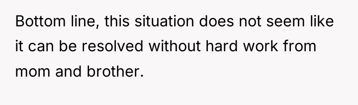 Bottom line, this situation does not seem like it can...