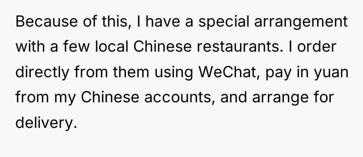 Because of this, I have a special arrangement with a...