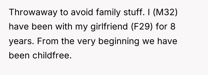 Throwaway to avoid family stuff. I (M32) have been with...