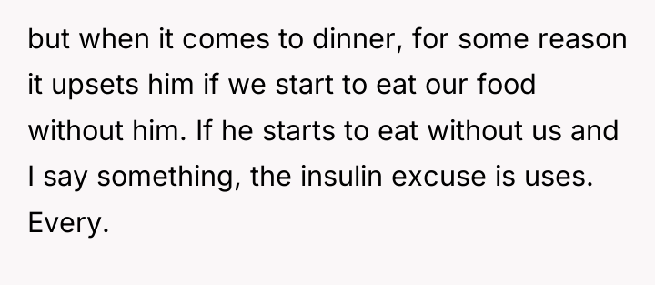 but when it comes to dinner, for some reason it...