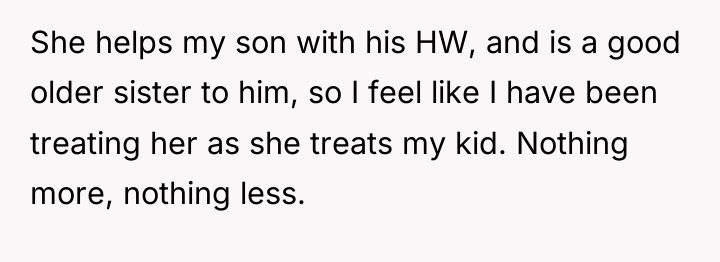She helps my son with his HW, and is a...