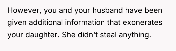 However, you and your husband have been given additional information...