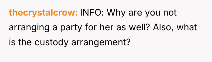 thecrystalcrow INFO: Why are you not arranging a party for...