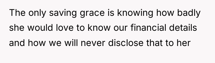 The only saving grace is knowing how badly she would...