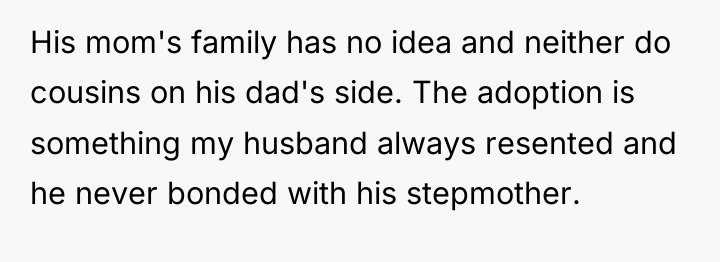 His mom's family has no idea and neither do cousins...