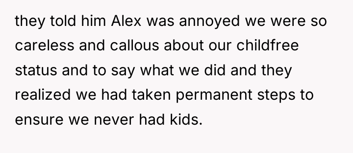they told him Alex was annoyed we were so careless...