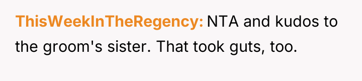 ThisWeekInTheRegency NTA and kudos to the groom's sister. That took...