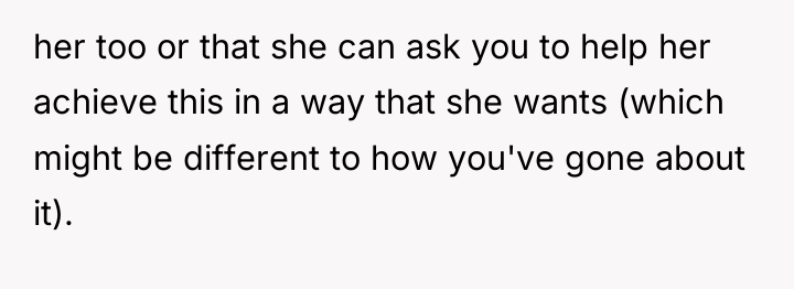her too or that she can ask you to help...