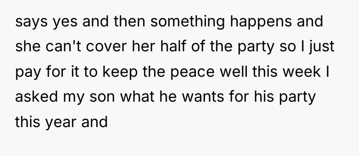 says yes and then something happens and she can't cover...
