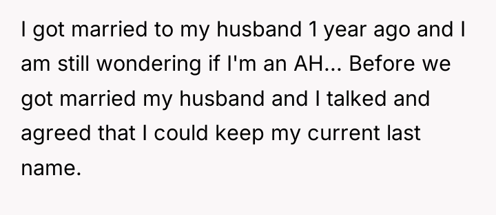 I got married to my husband 1 year ago and...