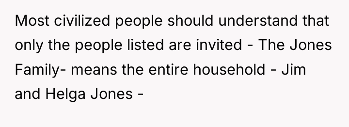Most civilized people should understand that only the people listed...