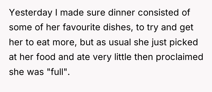 Yesterday I made sure dinner consisted of some of her...