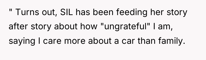 " Turns out, SIL has been feeding her story after...