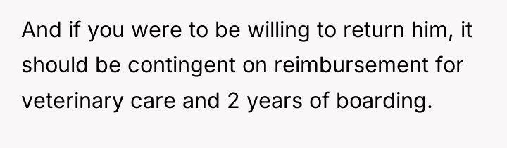 And if you were to be willing to return him,...