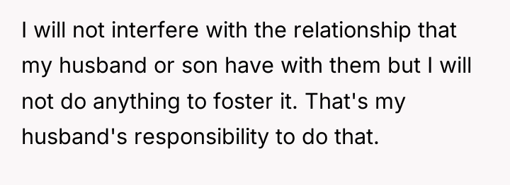 I will not interfere with the relationship that my husband...