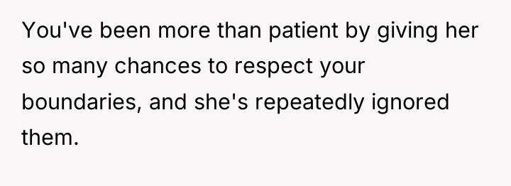 You've been more than patient by giving her so many...