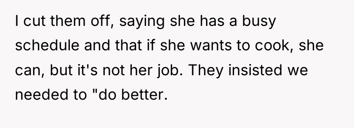 I cut them off, saying she has a busy schedule...
