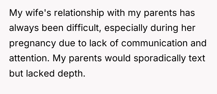 My wife's relationship with my parents has always been difficult,...