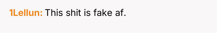 1Lellun This shit is fake af.