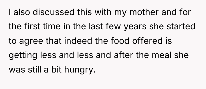 I also discussed this with my mother and for the...