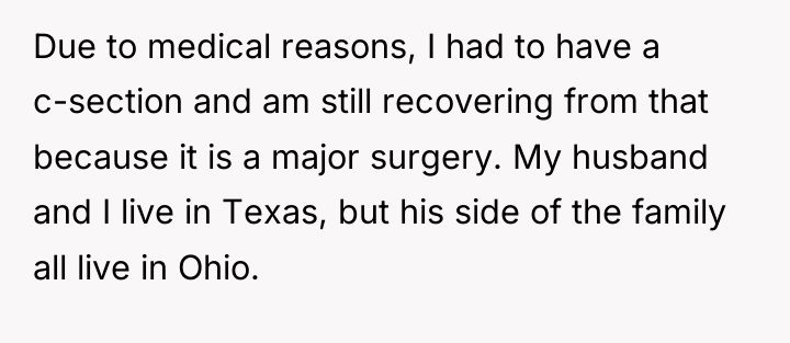 Due to medical reasons, I had to have a c-section...