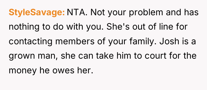 StyleSavage NTA. Not your problem and has nothing to do...