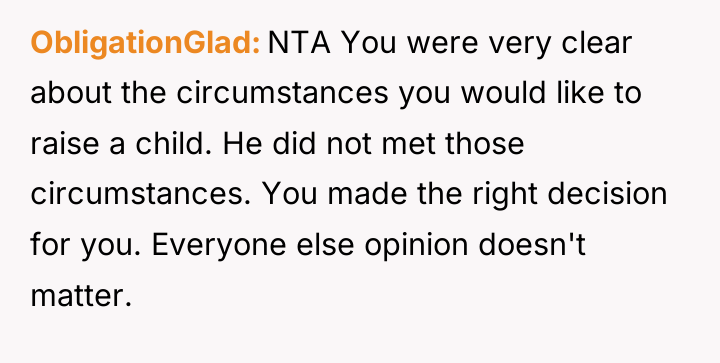 ObligationGlad NTA You were very clear about the circumstances you...