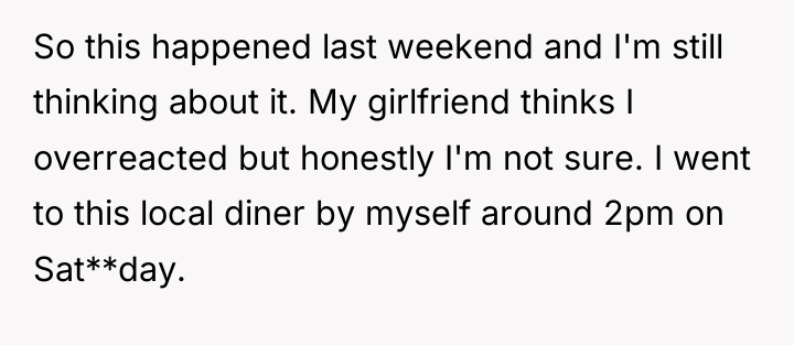 So this happened last weekend and I'm still thinking about...