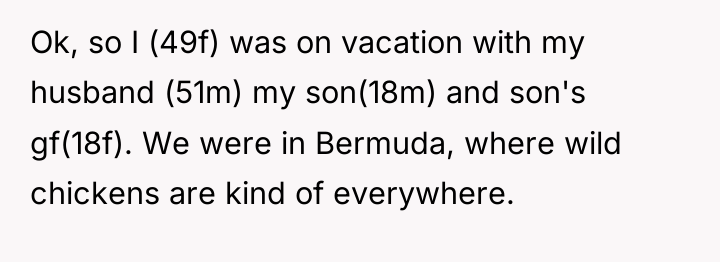 Ok, so I (49f) was on vacation with my husband...
