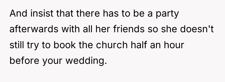 And insist that there has to be a party afterwards...