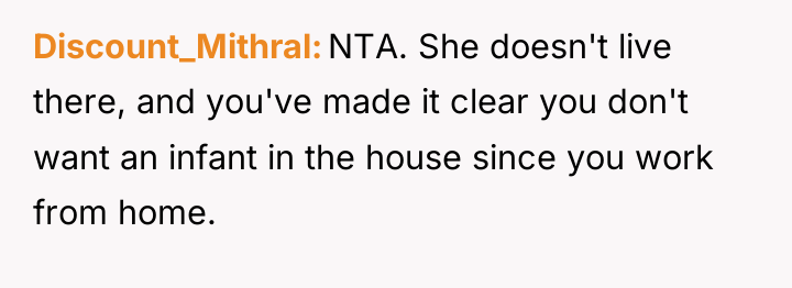 Discount_Mithral NTA. She doesn't live there, and you've made it...