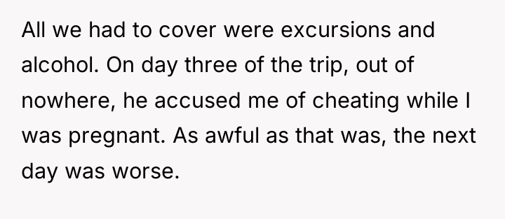 All we had to cover were excursions and alcohol. On...