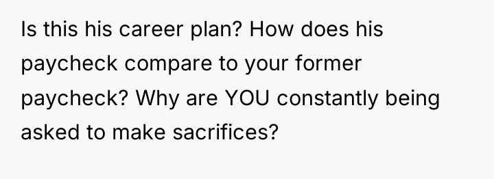 Is this his career plan? How does his paycheck compare...