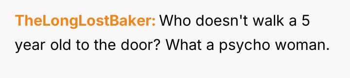 TheLongLostBaker Who doesn't walk a 5 year old to the...