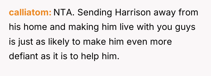 calliatom NTA. Sending Harrison away from his home and making...