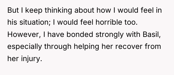 But I keep thinking about how I would feel in...