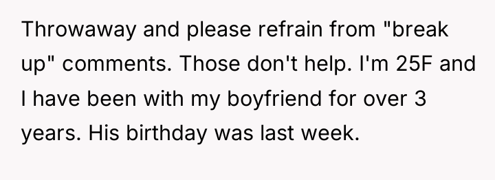 Throwaway and please refrain from "break up" comments. Those don't...