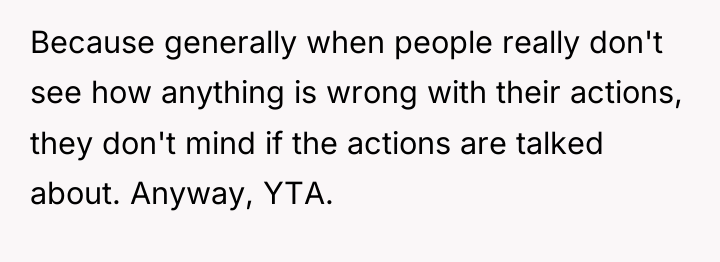 Because generally when people really don't see how anything is...