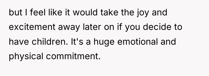 but I feel like it would take the joy and...