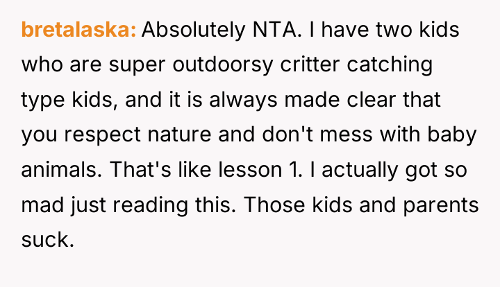 bretalaska Absolutely NTA. I have two kids who are super...