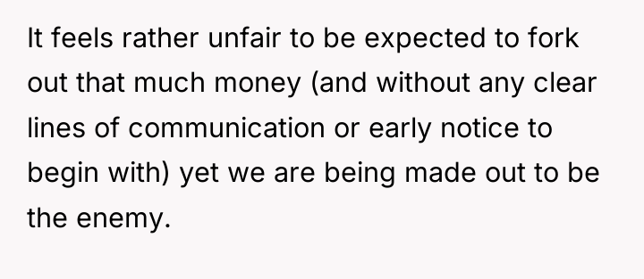 It feels rather unfair to be expected to fork out...