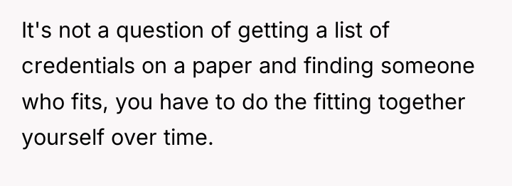 It's not a question of getting a list of credentials...
