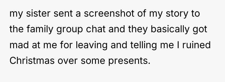 my sister sent a screenshot of my story to the...
