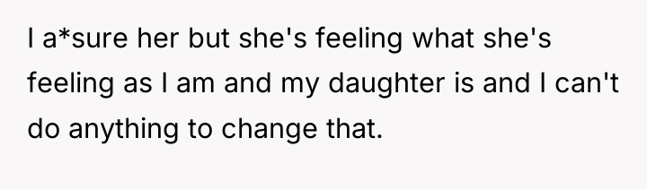 I a*sure her but she's feeling what she's feeling as...