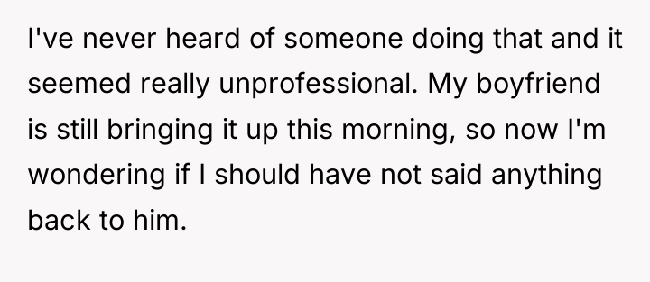 I've never heard of someone doing that and it seemed...