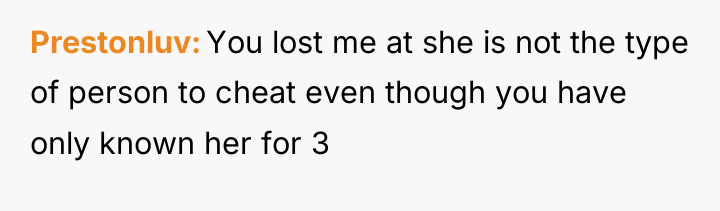 Prestonluv You lost me at she is not the type...