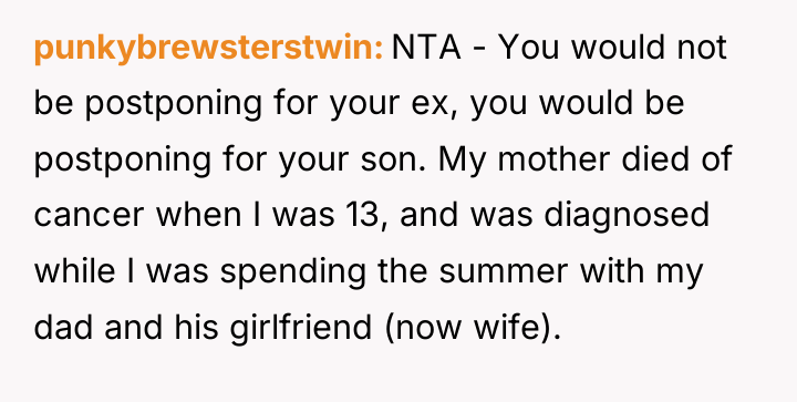 punkybrewsterstwin NTA - You would not be postponing for your...