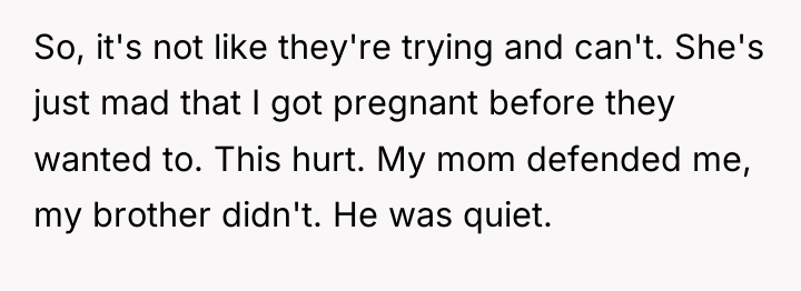 So, it's not like they're trying and can't. She's just...