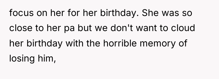focus on her for her birthday. She was so close...