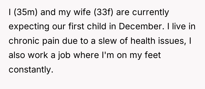 I (35m) and my wife (33f) are currently expecting our...